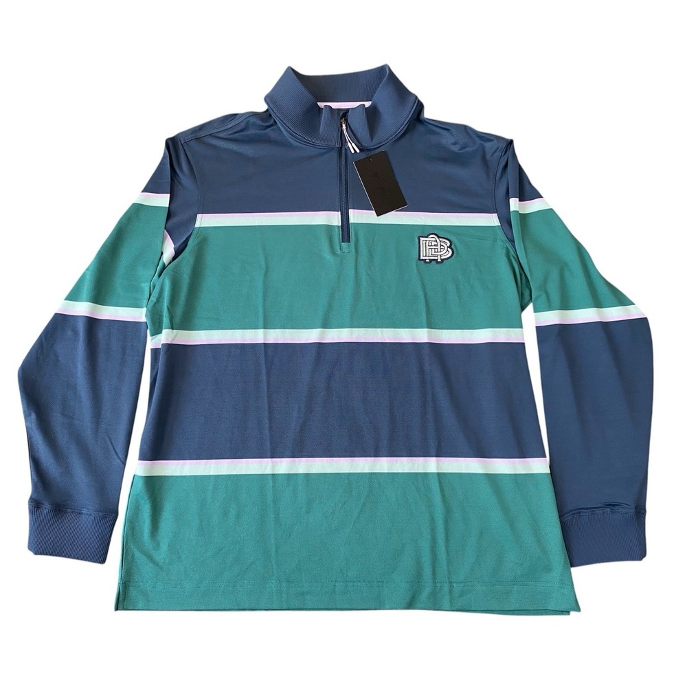 Bad Birdie 1/4 Zip Long Sleeve Golf Pullover Men's 2XL Striped Multi Colored NWT